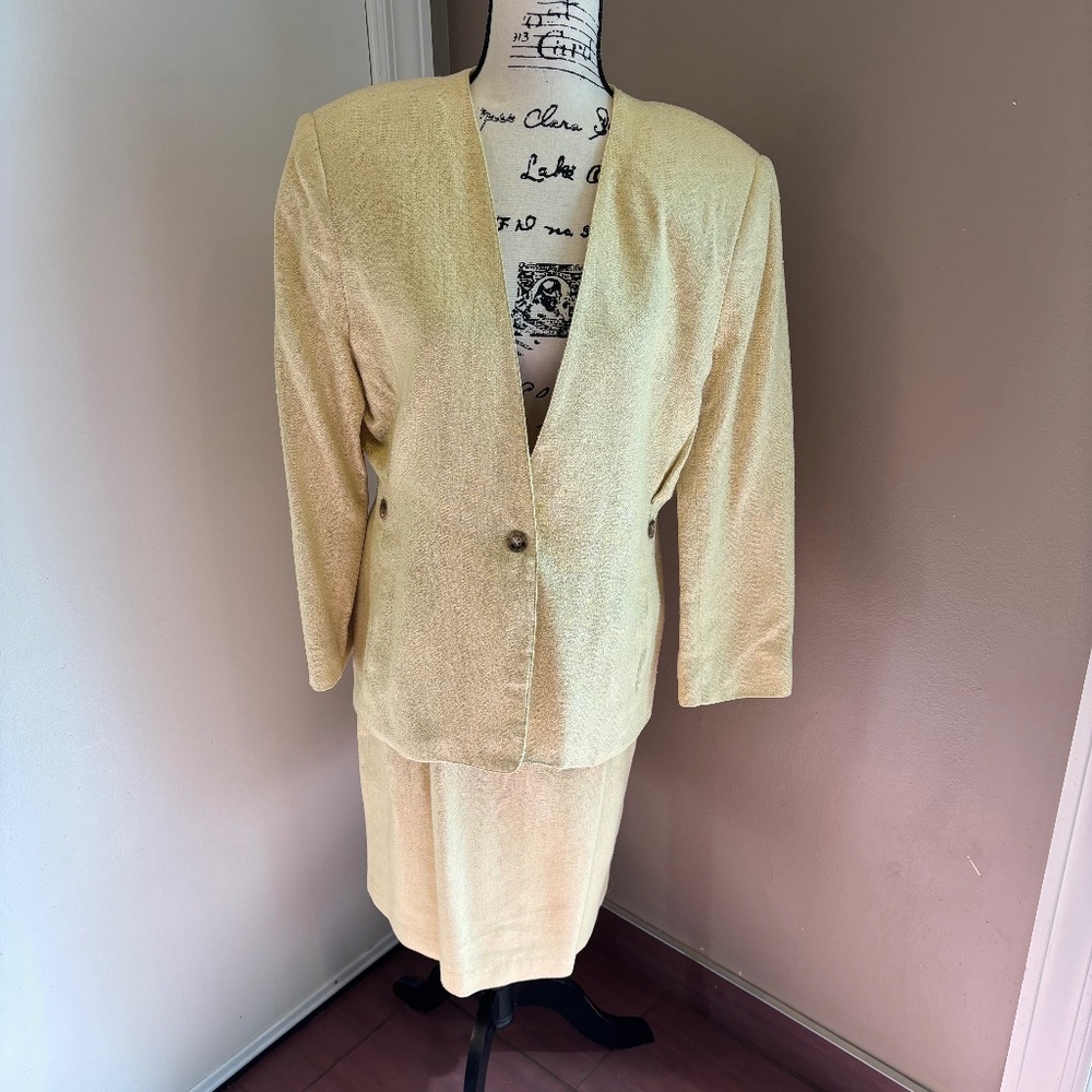 Vintage 80's Marshall Fields silk skirt suit